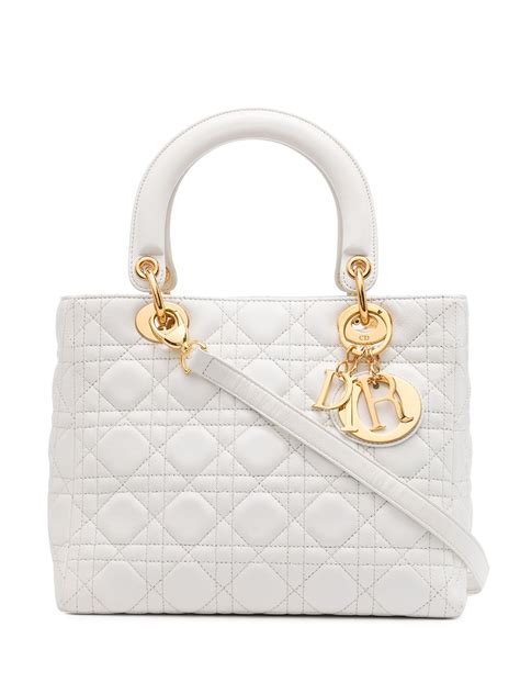 lady dior white gold|pre owned lady dior bag.